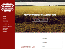 Tablet Screenshot of harrisauctions.com